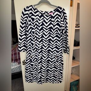 Lilly Pulitzer Navy and White Patterned Dress